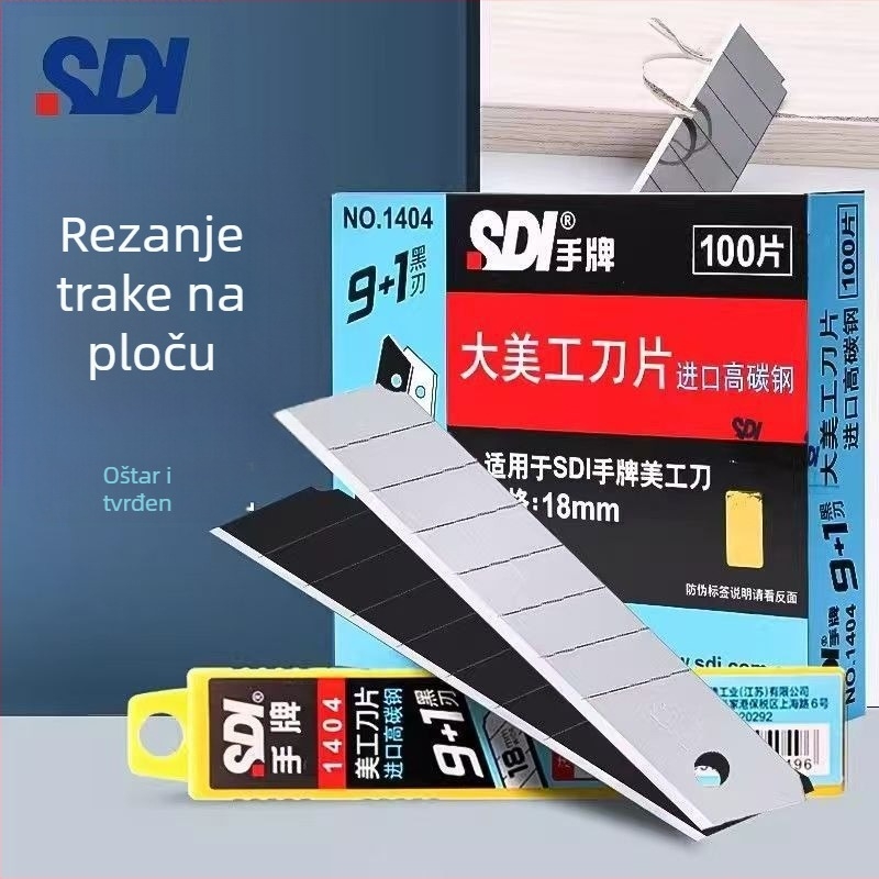 SDI 1404 universalni nož za rezanje tapeta, nož od visoko ugljičnog čelika, neto težina 76 g