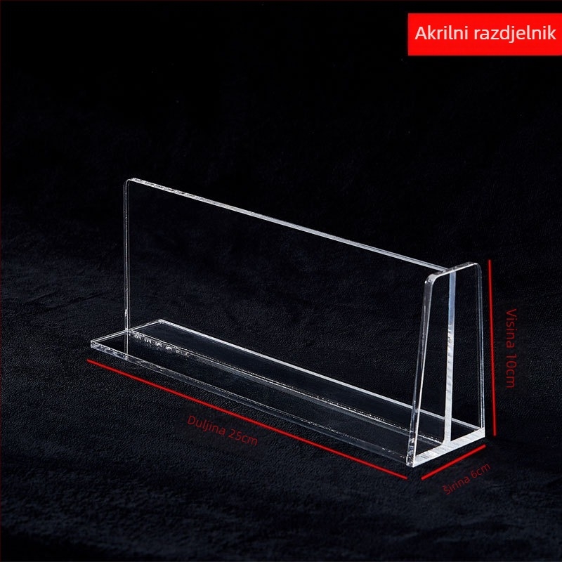 Akrilni stalak za knjige sa kvadratnim dijelnikom, model Stand pen piece, mogućnost ispisa logotipa