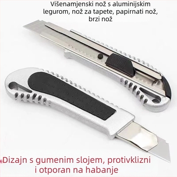 Aluminijski višenamjenski nož za rezanje tapeta i papira, model Mgdao, marka Friendly, neto težina oko 73 g