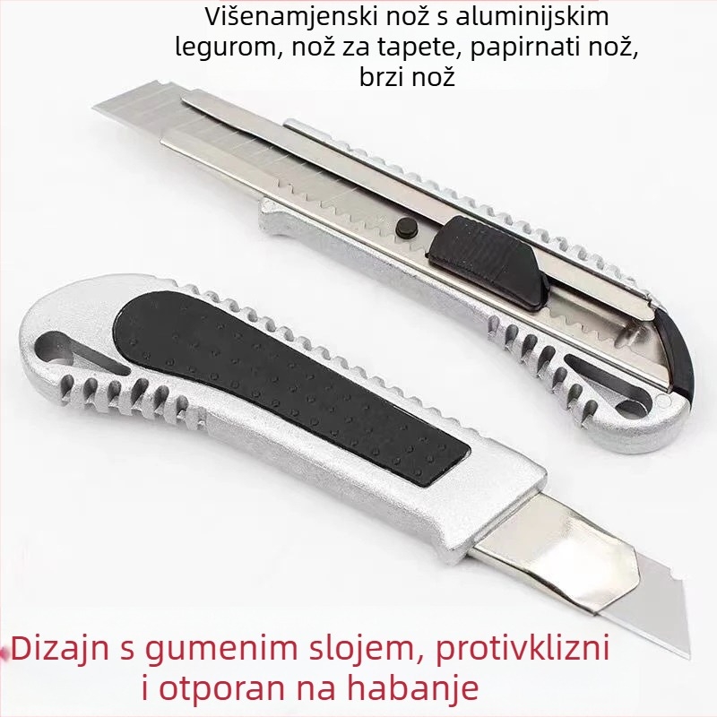 Aluminijski višenamjenski nož za rezanje tapeta i papira, model Mgdao, marka Friendly, neto težina oko 73 g