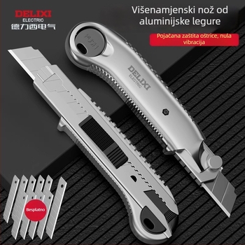 Delixi električni višenamjenski nož za tapete bez demontaže — tijelo od legure, 110 g