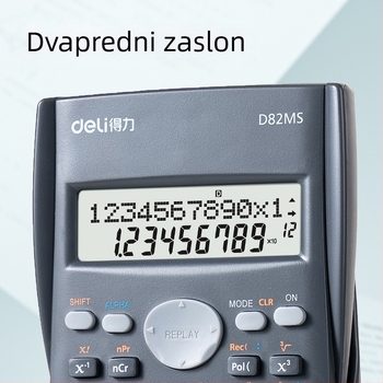 Deli D82MS znanstveni kalkulator, 12-znamenkasti zaslon, baterija uključena