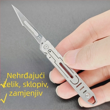 Sklopivi nož od nehrđajućeg čelika – prijenosni mini višenamjenski nož za vanjsku upotrebu