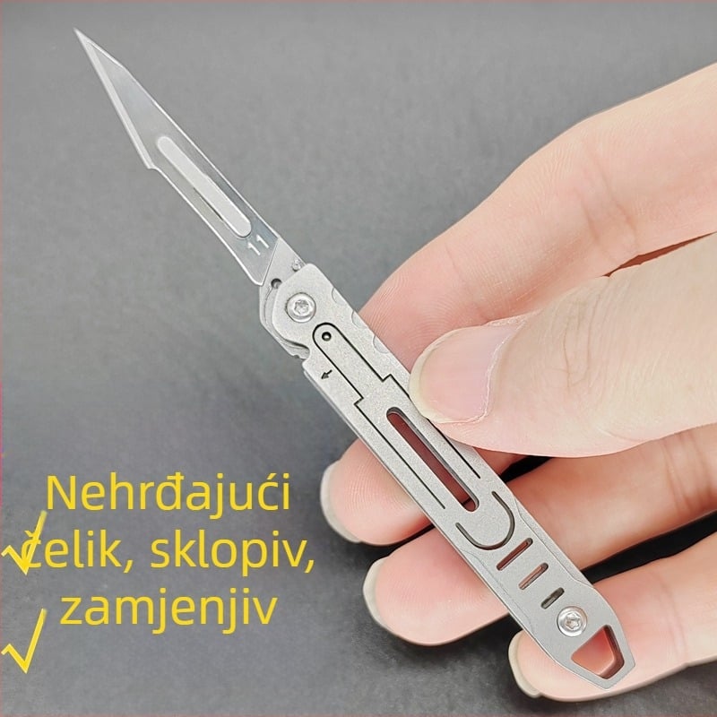 Sklopivi nož od nehrđajućeg čelika – prijenosni mini višenamjenski nož za vanjsku upotrebu