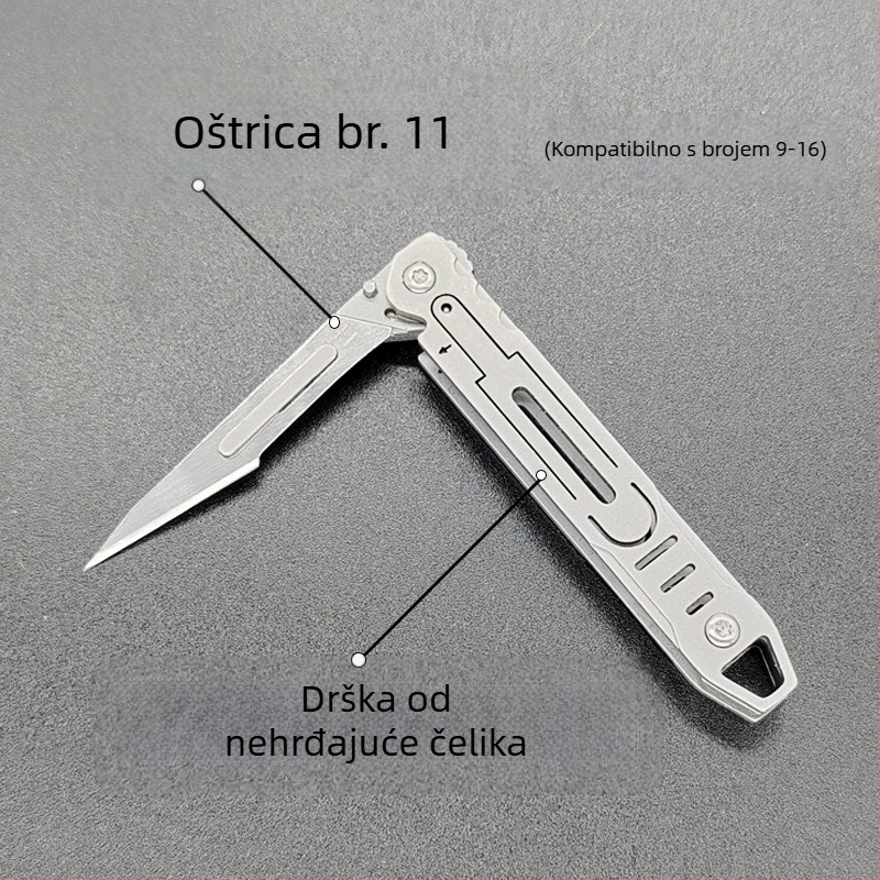 Sklopivi nož od nehrđajućeg čelika – prijenosni mini višenamjenski nož za vanjsku upotrebu