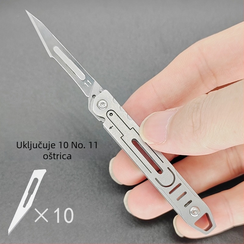 Sklopivi nož od nehrđajućeg čelika – prijenosni mini višenamjenski nož za vanjsku upotrebu