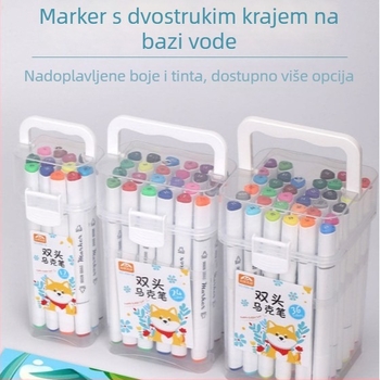 Set marker za osnovnoškolce – na bazi vode, dvostrano završeni, perivi, za umjetnost i grafite