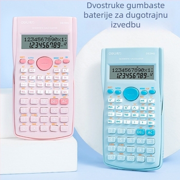 Deli D82MS Prijenosni znanstveni kalkulator, 12-znamenkasti kalkulator funkcija za školske ispite za učenike osnovne i srednje škole