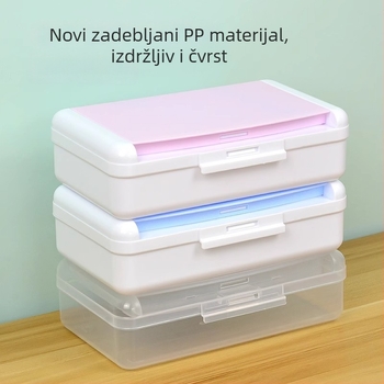 Dvojnoslojna kutija za olovke za umjetnike i učenike, prozirni plastični organizator za školsku opremu, velik kapacitet