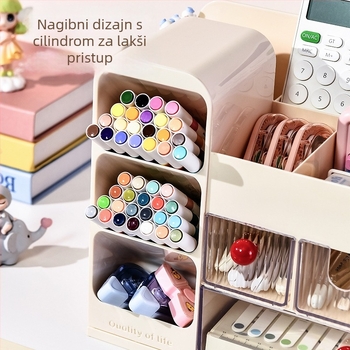 Ladicama dizajniran stolni kutija za pohranu s pretincima – 18 L kapaciteta, ABS+GPPS plast, višenamjenski stolni organizator