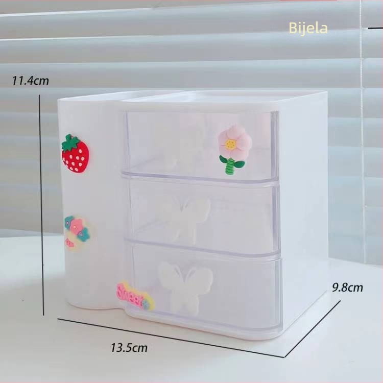 Kutija za uredske potrepštine s fiokom | PP plastika | kapacitet 1 L | s pregradama | crtani uzorak