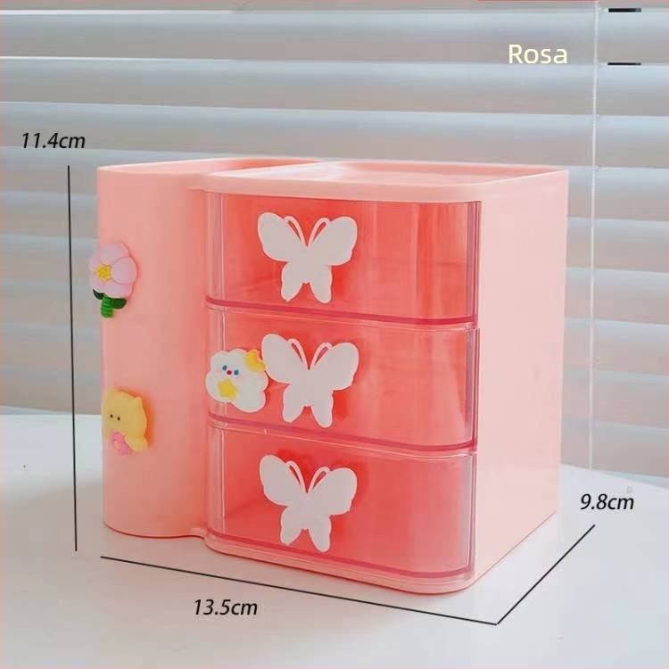 Kutija za uredske potrepštine s fiokom | PP plastika | kapacitet 1 L | s pregradama | crtani uzorak