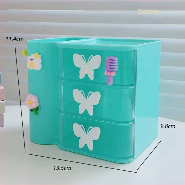 Kutija za uredske potrepštine s fiokom | PP plastika | kapacitet 1 L | s pregradama | crtani uzorak