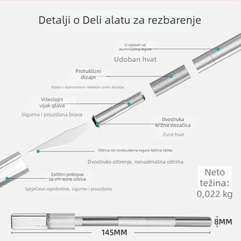 Deli 2102 nož za graviranje – alat za drvorezbu, rezanje papira, otisak gumene pečatice