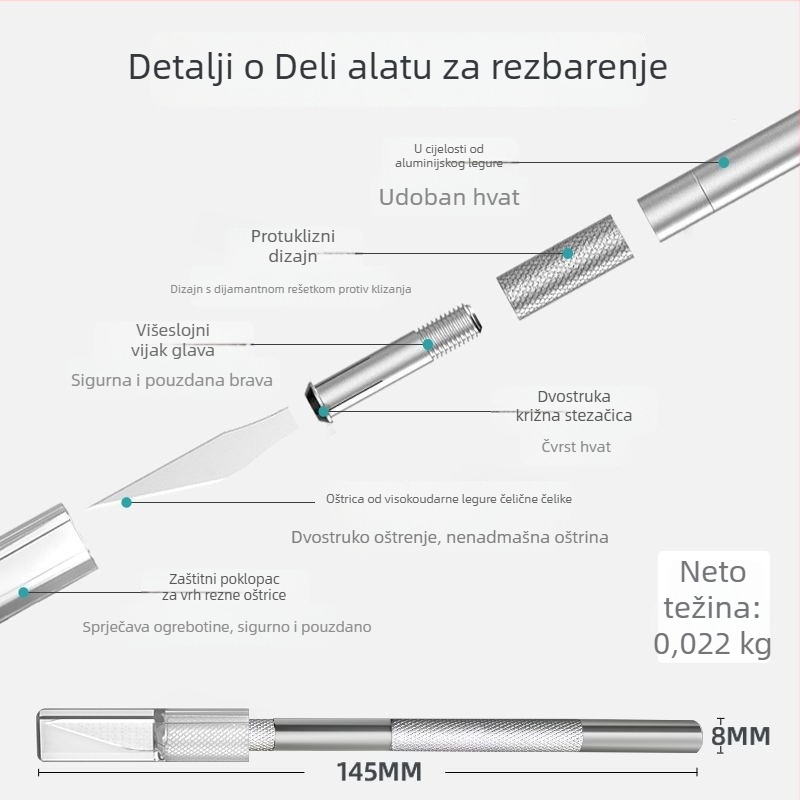 Deli 2102 nož za graviranje – alat za drvorezbu, rezanje papira, otisak gumene pečatice