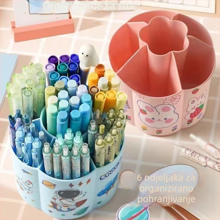 360° rotirajući plastični držač za olovke i stolni organizator