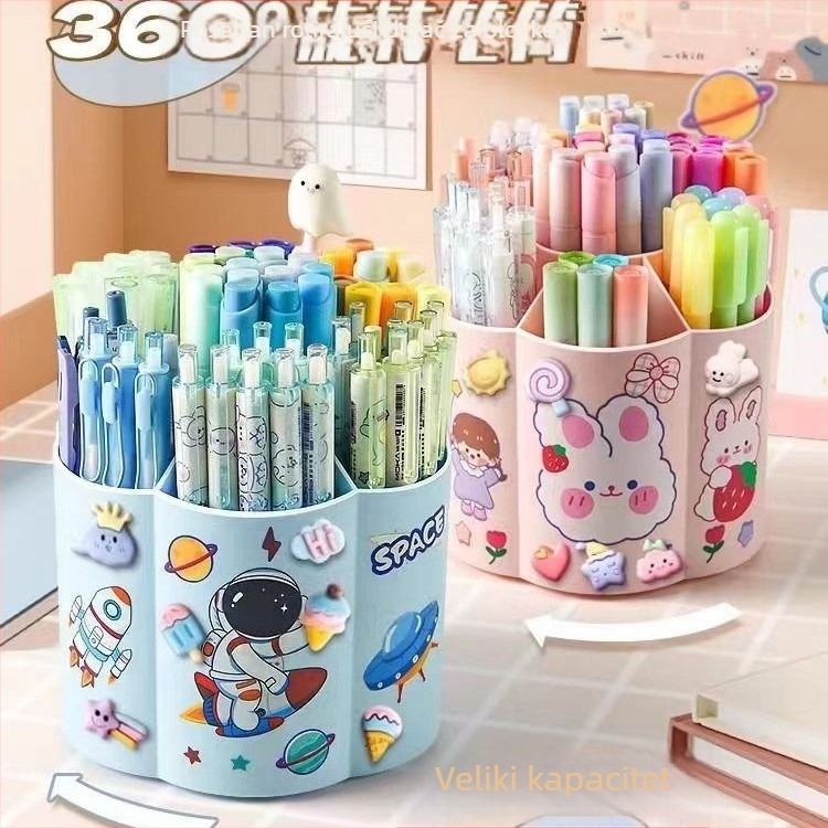 360° rotirajući plastični držač za olovke i stolni organizator