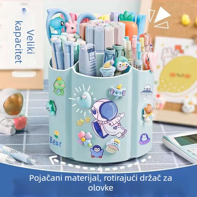360° rotirajući plastični držač za olovke i stolni organizator