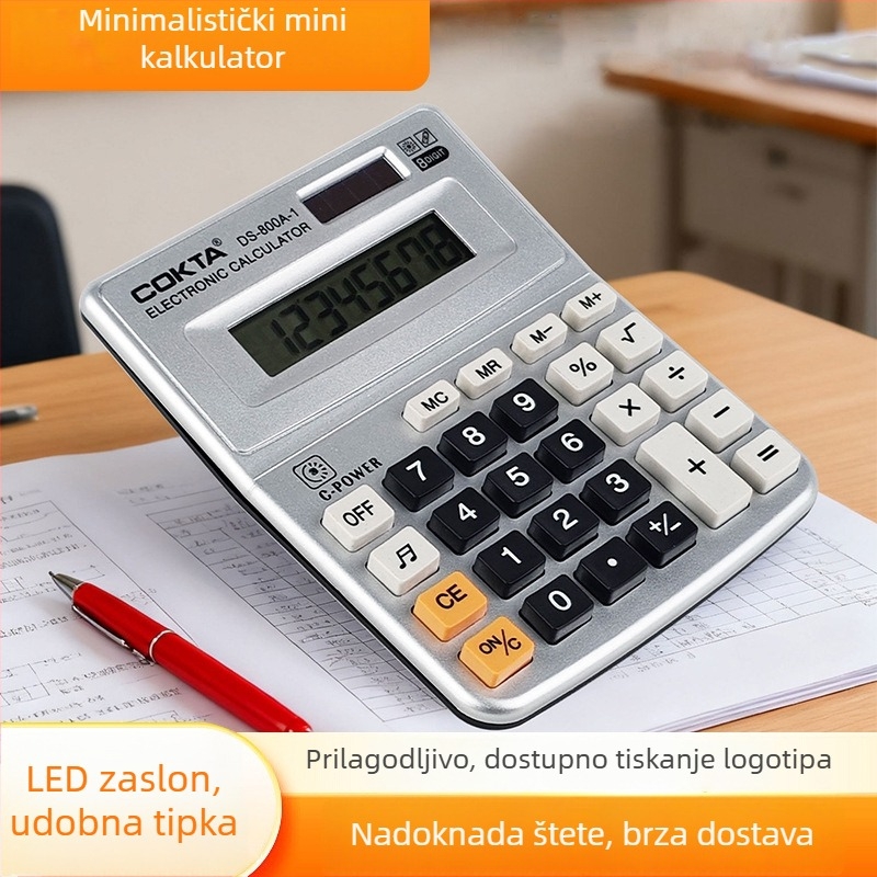 Aritmetički kalkulator Ds-800a s 8-znamenkastim zaslonom, dvostrukim napajanjem i funkcijom glasa