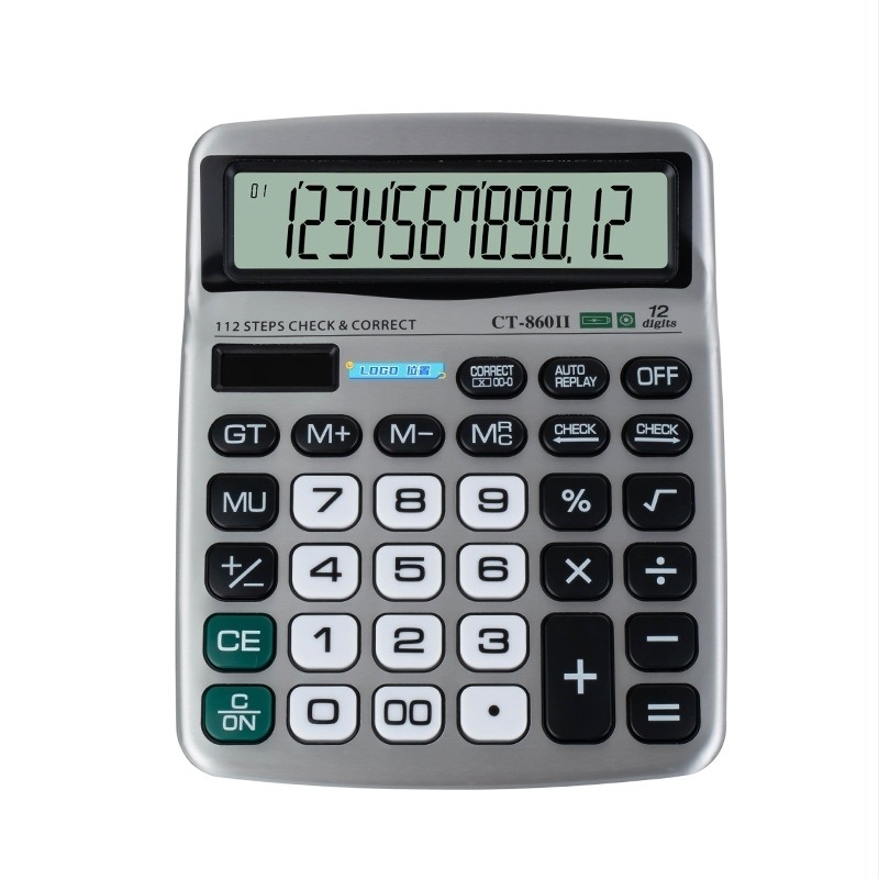 Aritmetički kalkulator CT-860II, ABS kućište, 12-znamenkasti zaslon, AAA alkalne baterije, licencirana privatna oznaka