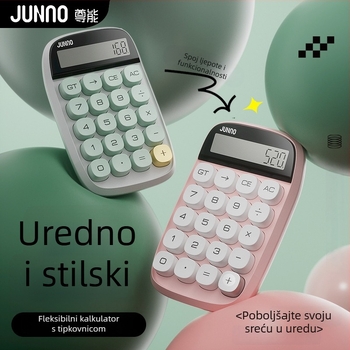 Zuneng JN660 aritmetički kalkulator, 10-cifreni zaslon, prenosiv, fleksibilna tipkovnica, baterija uključena
