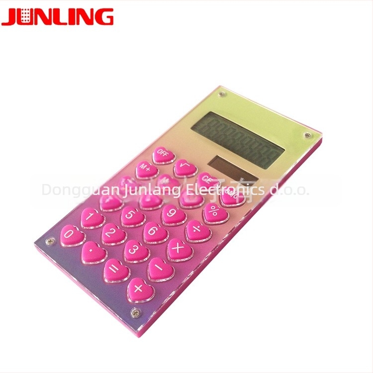 Junling JL-308 8-znamenkasti aritmetički kalkulator s dvostrukim napajanjem (solarna/baterija), plastično kućište, otisak loga