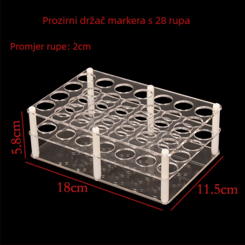 Prozirni akrilni držač za olovke i kozmetiku – plastični držač za perá, markere, olovke za obrve, ruževe i nakit (Materijal: Plast; Model: Zadani predmet; Prilagodba: Da; Ispis logotipa: Nije moguće)