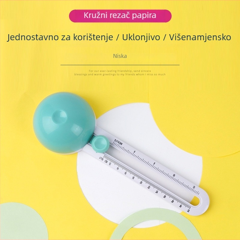 Prilagođeni kružni rezač – Mini ručni papirnati rezač od plastike s ABS i karbonskim čelikom, samostojeći s 3 rezervne oštrice