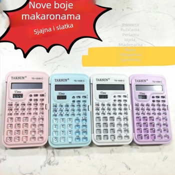 Kalkulator sa znanstvenim funkcijama za studente, s prikazom vremena, prijenosan i tih, baterije uključene