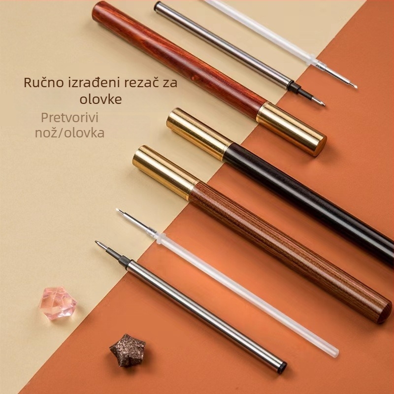 Drveni ručno izrađeni nož za dnevnik – rezanje papira i naljepnica