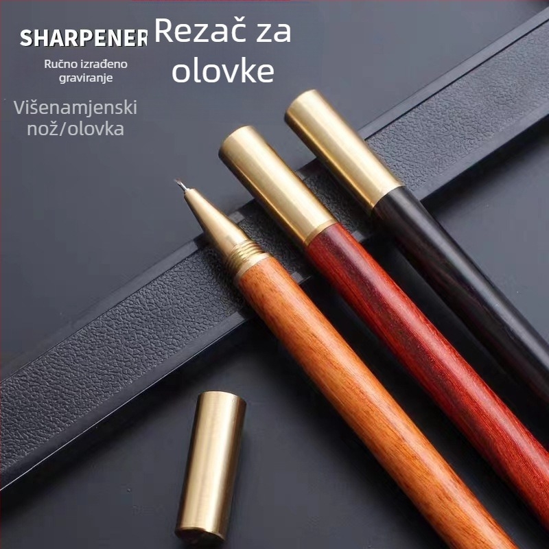 Drveni ručno izrađeni nož za dnevnik – rezanje papira i naljepnica
