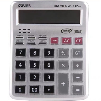 Deli 1512 aritmetički kalkulator s glasovnom funkcijom, zaslon s 12 znamenaka