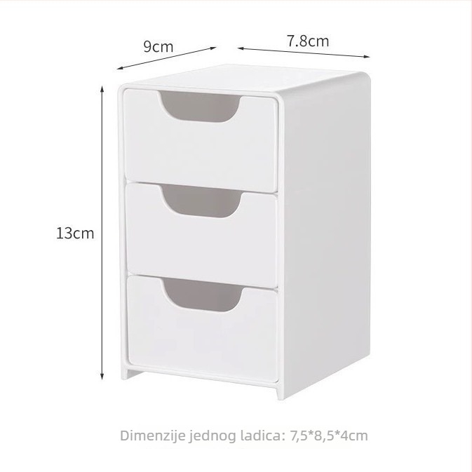 Desktop kutija za skladištenje s tri odjeljka, 18 L kapacitet, PP materijal, japanski stil
