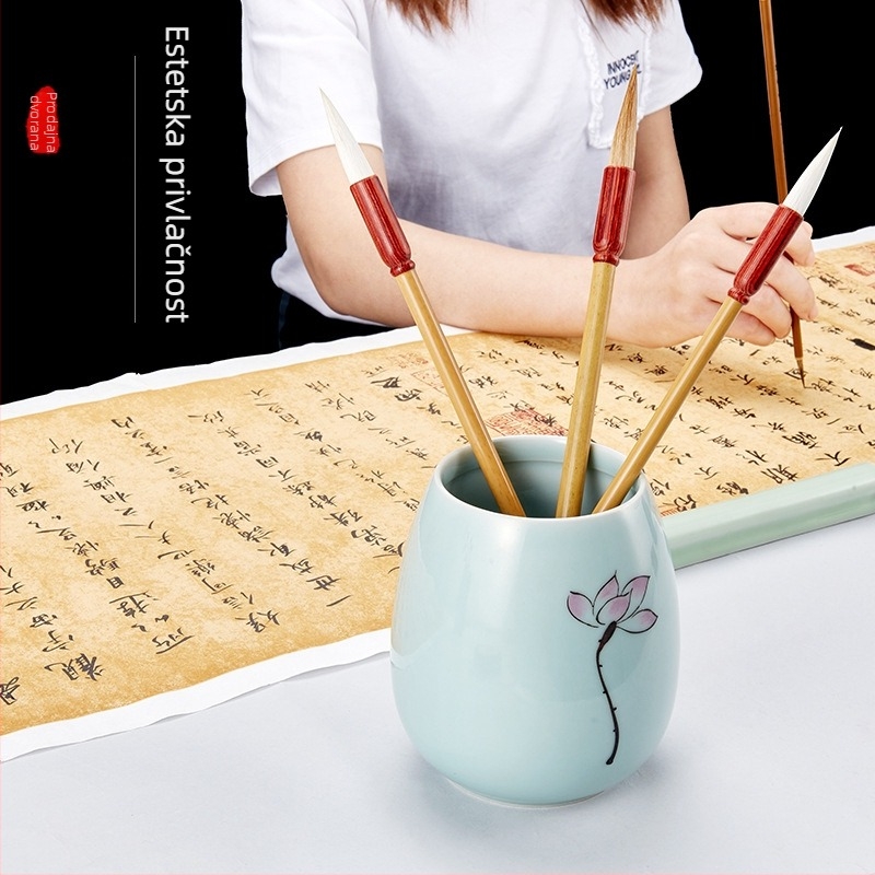 Liupin Hall keramički okrugli višefunkcionalni držač za četkice i olovke, prilagodljiv