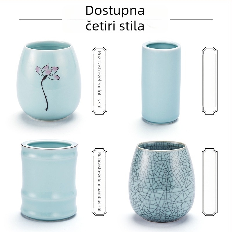 Liupin Hall keramički okrugli višefunkcionalni držač za četkice i olovke, prilagodljiv