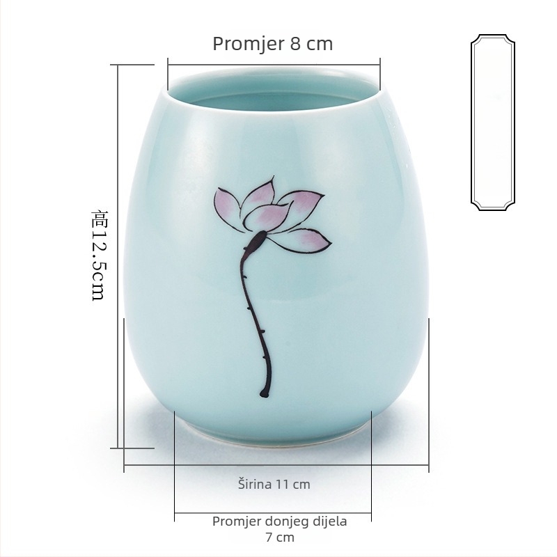 Liupin Hall keramički okrugli višefunkcionalni držač za četkice i olovke, prilagodljiv