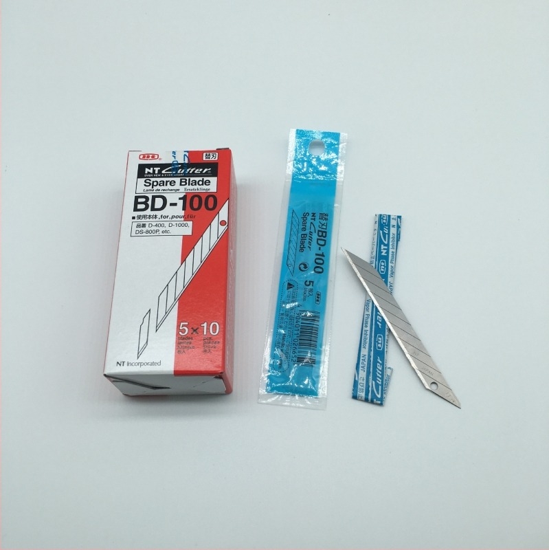 NT Cutter BD-100 zamjenska oštrica za alat za rezanje, SK2, dimenzije oštrice 0.38×9×72 mm