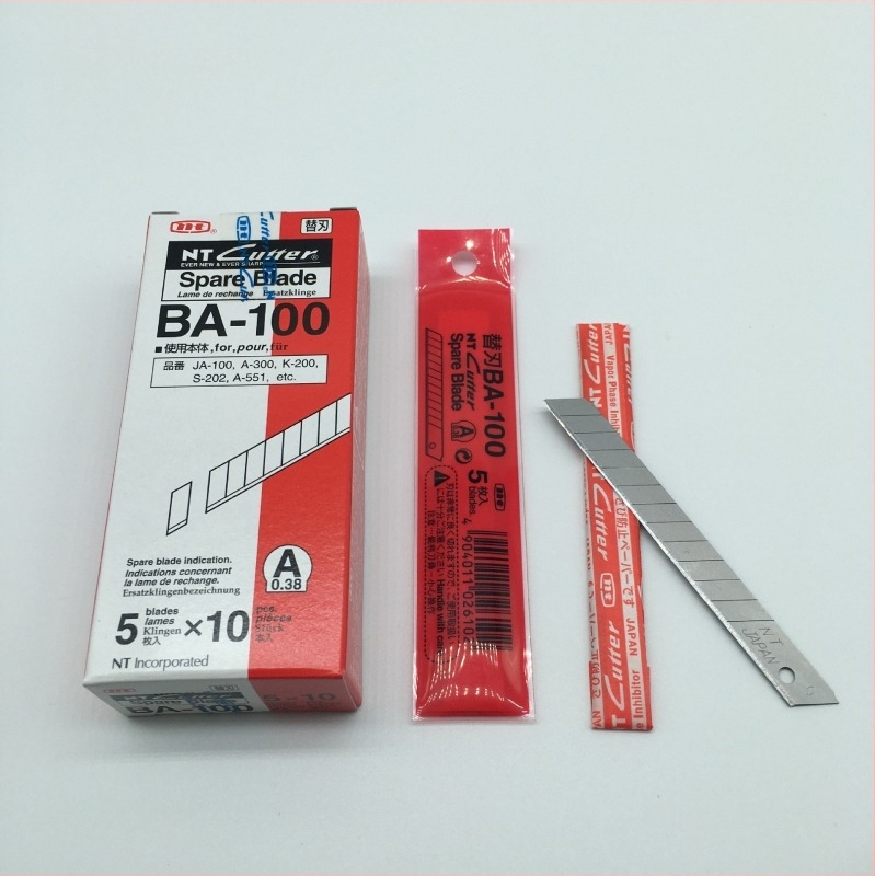 NT Cutter BD-100 zamjenska oštrica za alat za rezanje, SK2, dimenzije oštrice 0.38×9×72 mm