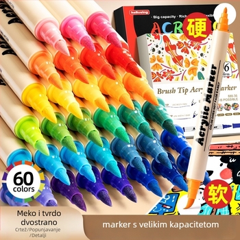 Dvostrani akrilni marker, okrugla vrh, vodootporan, brzo sušeći (Dvostrani, Akrilni, Vodootporan, Brzo sušeći)