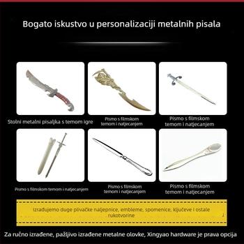 Otvarač pisama – metalni ručni rezač papira, model: Letter Opener (Tip: Ručni rezac papira; Model: Letter Opener; Materijal: Metal)