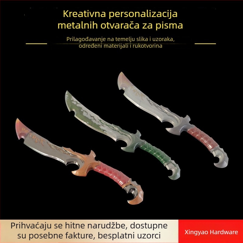 Otvarač pisama – metalni ručni rezač papira, model: Letter Opener (Tip: Ručni rezac papira; Model: Letter Opener; Materijal: Metal)