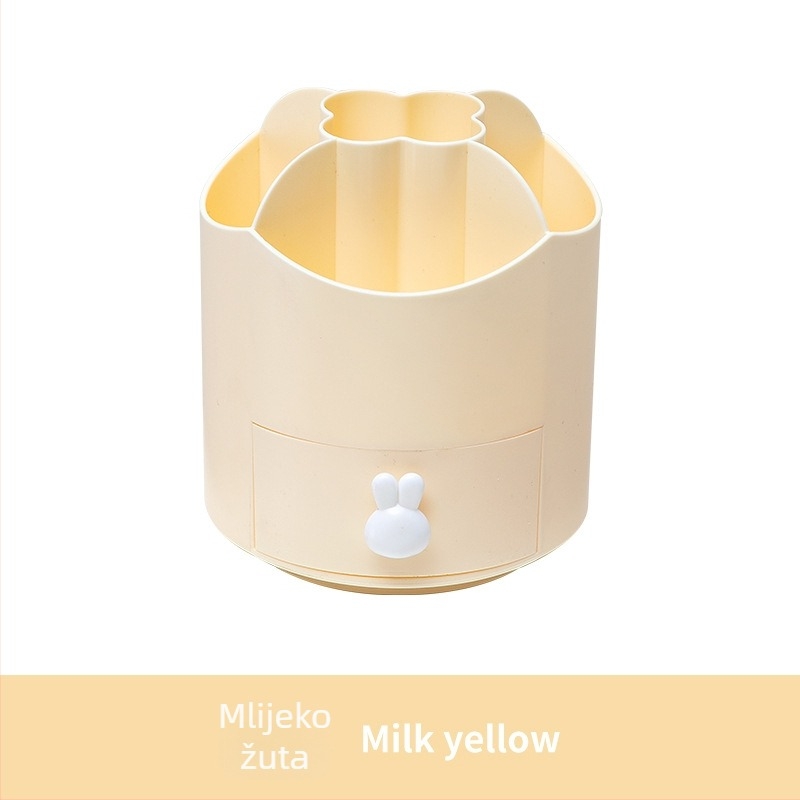 Stolni 360° rotirajući držač za olovke i kutija za skladištenje papetarije s mrežastim pretincima, višefunkcionalno, PP plastika, veliki kapacitet