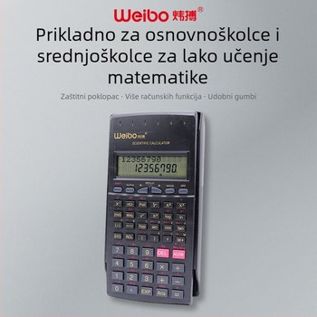 WB-82MS Prijenosni kalkulator funkcija s trigonometrijskim funkcijama, 12-znamenkasti zaslon, plastično kućište, baterije uključene
