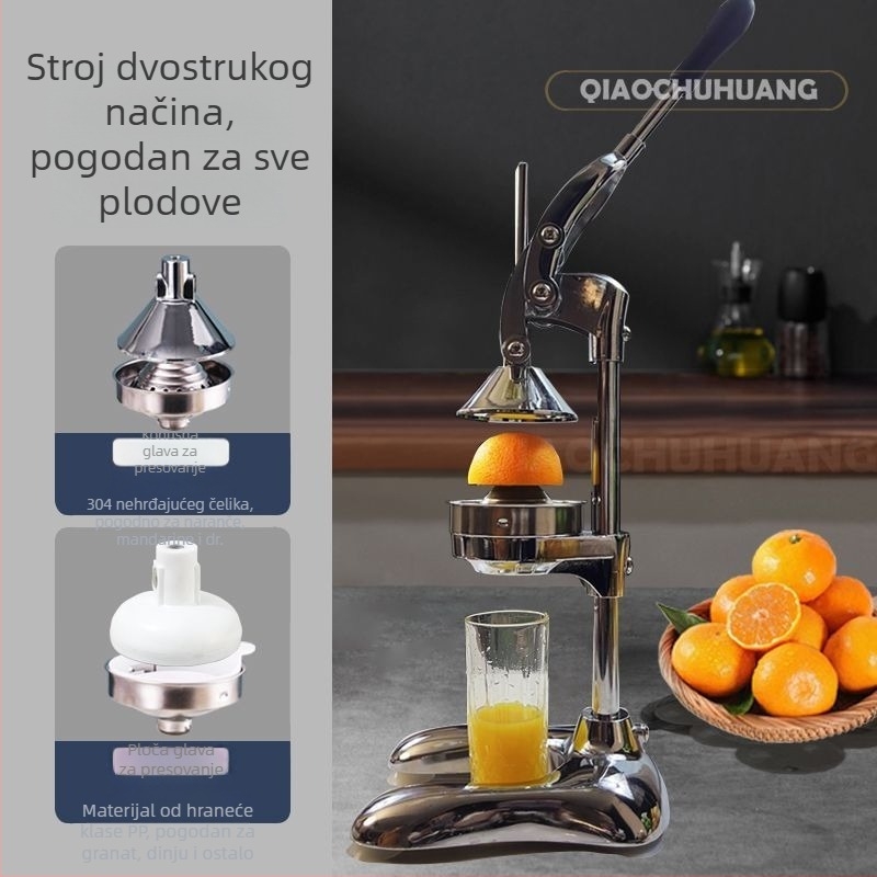Ručno cijedilo za citrus – ručno okretanje, nije električno, materijal: aluminijeva zlitina + nehrđajući čelik + PP, u kutiji