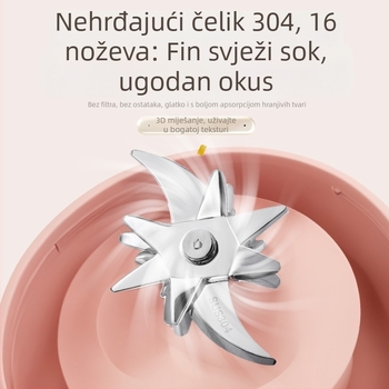 Prijenosni sokić za voće s ugrađenom baterijom i bežičnim punjenjem, 55W, 18001–20000 rpm, kapacitet 401–600 ml, unutarnji spremnik od borosilikatnog stakla