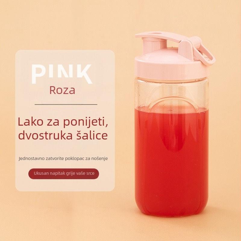 Prijenosni sokić za voće s ugrađenom baterijom i bežičnim punjenjem, 55W, 18001–20000 rpm, kapacitet 401–600 ml, unutarnji spremnik od borosilikatnog stakla