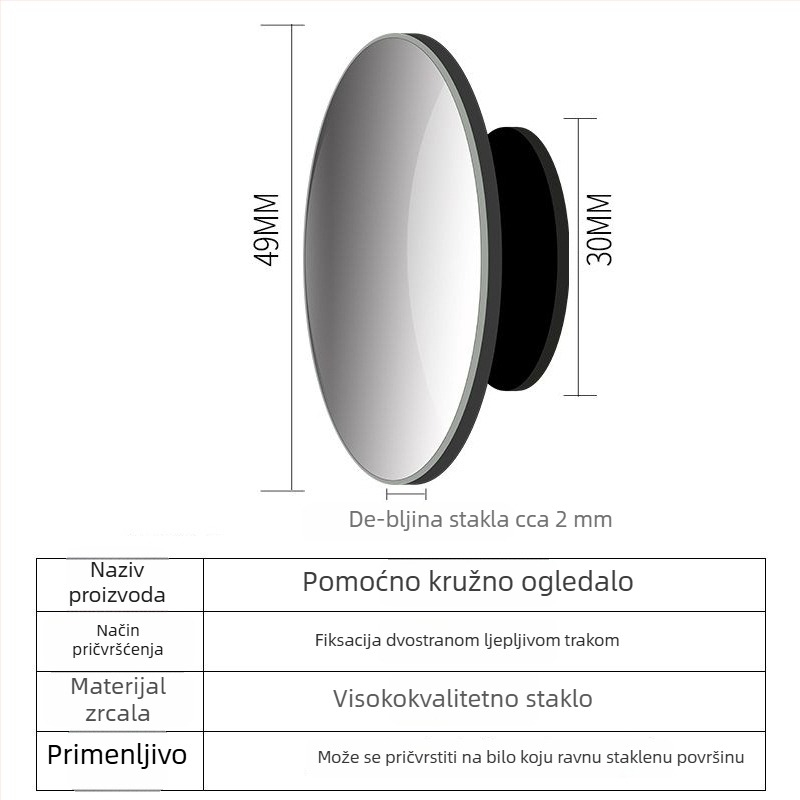 Električni tricikl – unutarnji retrovizor s vakuum pričvršćivanjem, retrovizor za vožnju unatrag, univerzalan za četverokolesna vozila, široko vidno polje