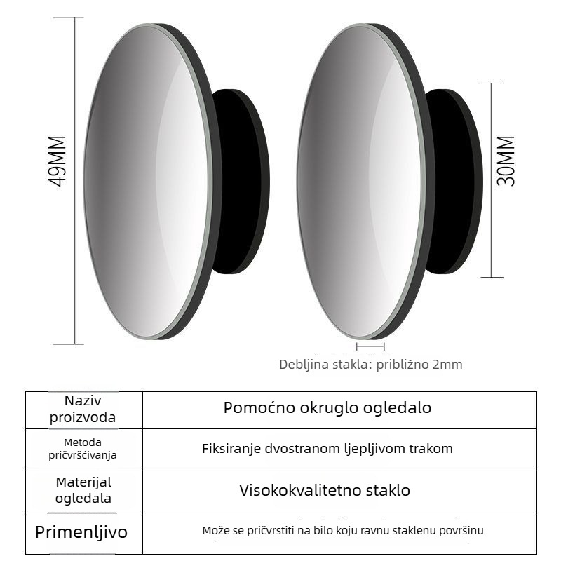 Električni tricikl – unutarnji retrovizor s vakuum pričvršćivanjem, retrovizor za vožnju unatrag, univerzalan za četverokolesna vozila, široko vidno polje