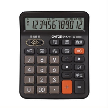 Aritmetički kalkulator s realnim glasom, 12-znamenkasti zaslon, ABS kućište, napaja se AAA baterijom