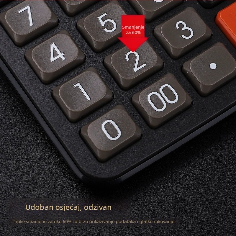 Aritmetički kalkulator s realnim glasom, 12-znamenkasti zaslon, ABS kućište, napaja se AAA baterijom